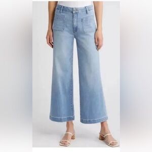 Matilda Jane Women's High Rise Light Wash Wide Leg Ankle Crop Jeans-Size 2-Cute